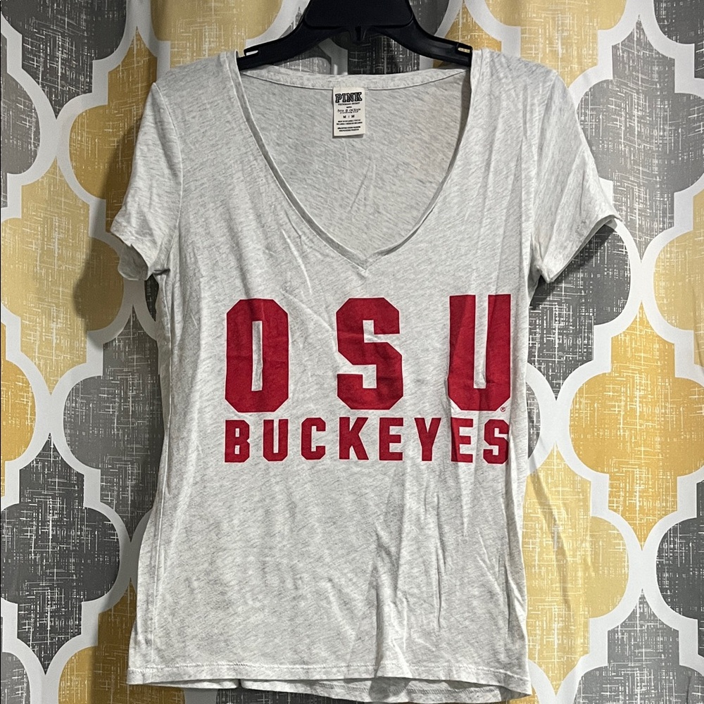 PINK Victoria's Secret Gray OSU Buckeyes Tee